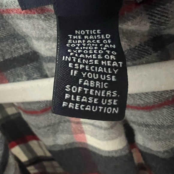 Lands End Mens M Red White Cotton Plaid Flannel Long Sleeve Button Down Shirt - Picture 3 of 5